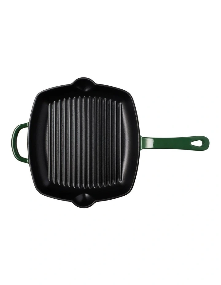 Cast Iron Grill Pan 27.5cm in English Racing Green image 5