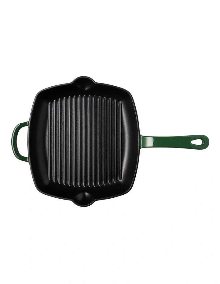 Cast Iron Grill Pan 27.5cm in English Racing Green image 5