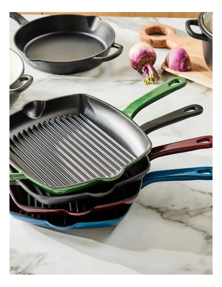 Cast Iron Grill Pan 27.5cm in Merlot image 6