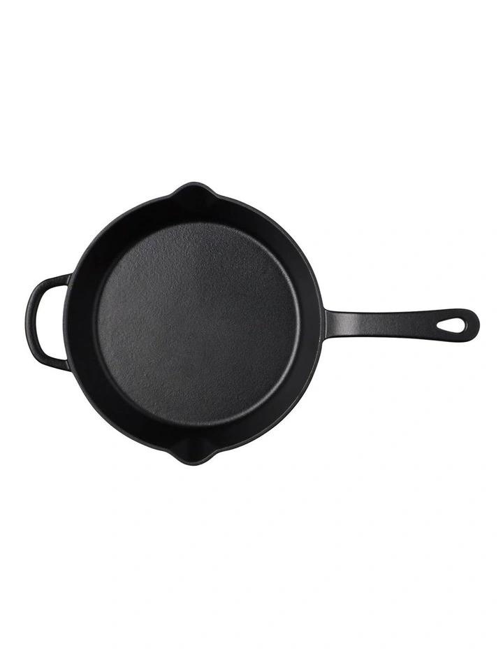 Cast Iron Frypan 26cm in Black image 5