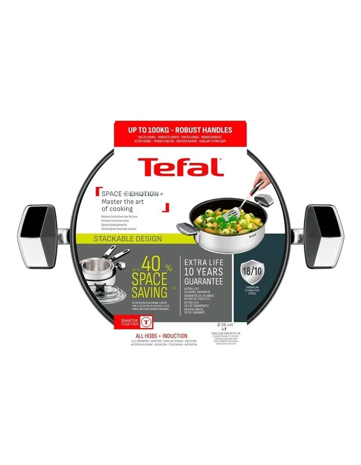 Space Emotion Induction Non-Stick Shallowpan With Lid 26cm in Silver image 4