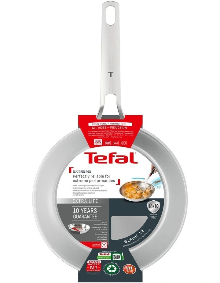 Extreme Induction Uncoated Frypan 24cm in Silver image 5