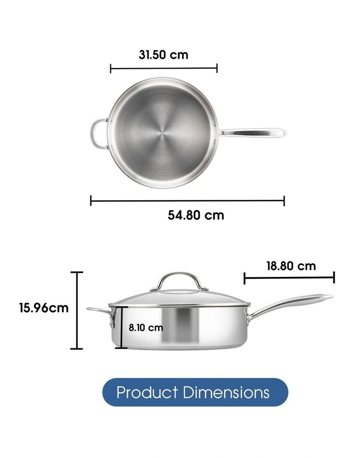 Essentials Stainless Steel Induction Covered Saute 30cm/5.7L in Silver image 7