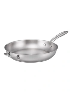 Essentials Stainless Steel Induction Open Frypan with Helper Handle 30cm in Silver