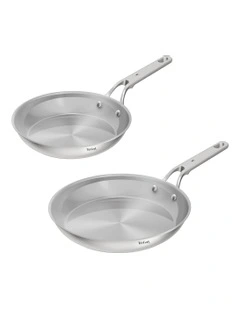 Extreme Induction Uncoated Frypans Twin Pack 24/28cm in Silver