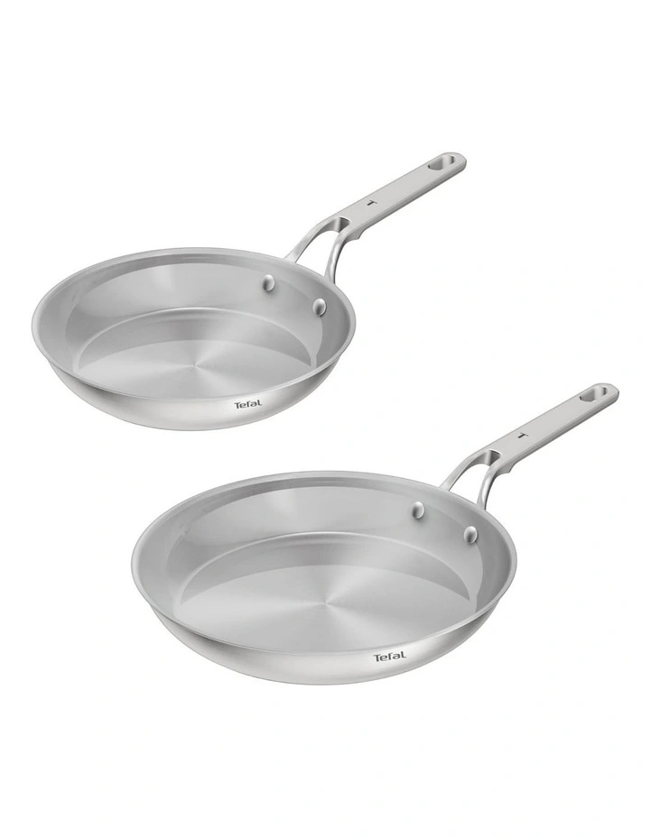 Extreme Induction Uncoated Frypans Twin Pack 24/28cm in Silver image 1