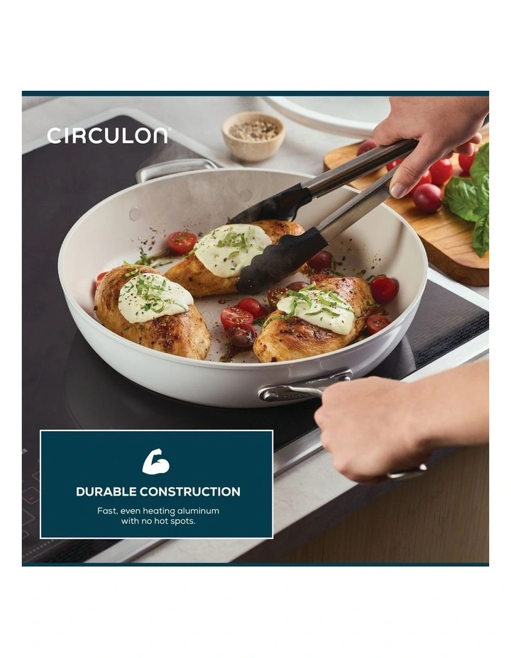 Circulon Halo with LaserDefense Skillet 25cm in Pearl White image 2