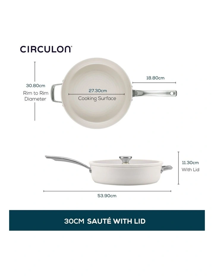 Halo with LaserDefense covered Saute 30cm/4.7L in pearl white image 6