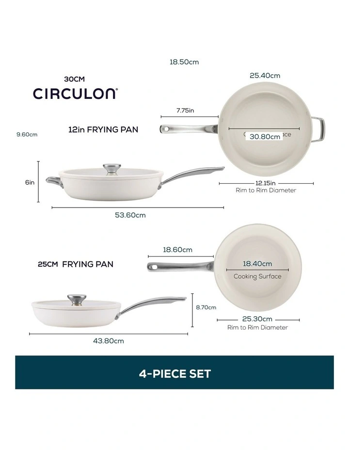 Halo With Laserdefense Covered Skillet Set 20/30Cm Pearl White image 6