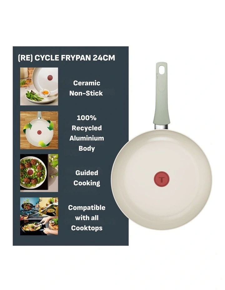 Recycle Ceramic Induction Non-Stick Frypan 24cm in Green Lichen image 7