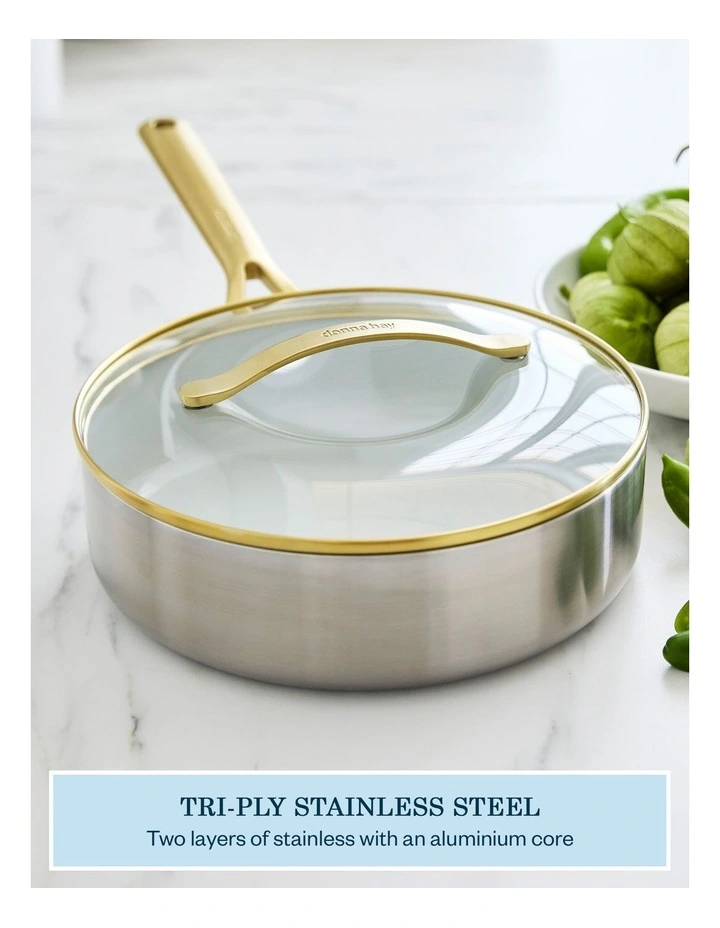 Donna Hay by GreenPan 3-Ply Stainless Steel Saut Pan with Lid, 26cm/3.9L image 4