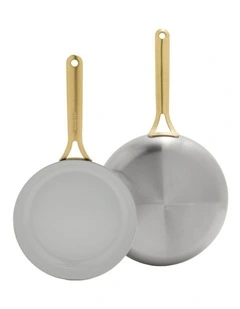 Donna Hay by GreenPan 3-Ply Stainless Steel 2-Piece Frypan Set, 24cm and 28cm