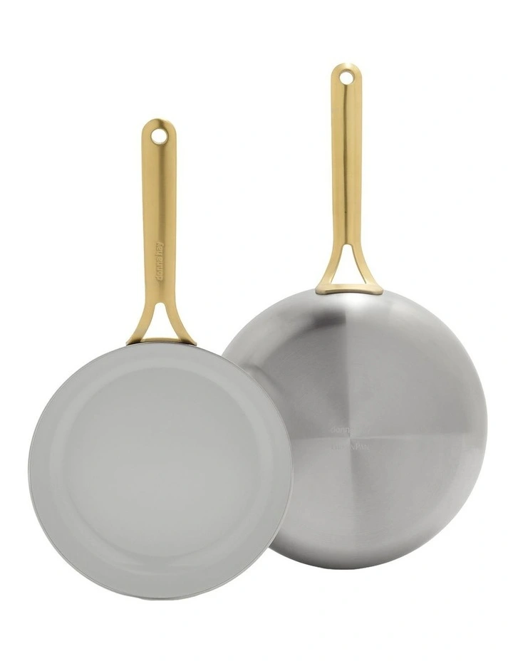 Donna Hay by GreenPan 3-Ply Stainless Steel 2-Piece Frypan Set, 24cm and 28cm image 1