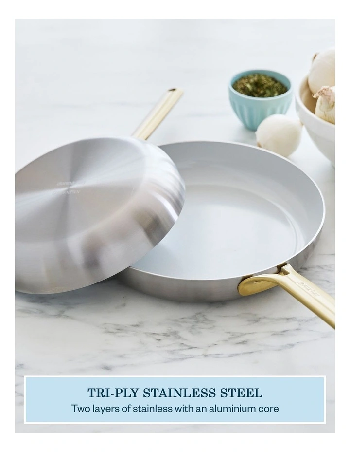 Donna Hay by GreenPan 3-Ply Stainless Steel 2-Piece Frypan Set, 24cm and 28cm image 4