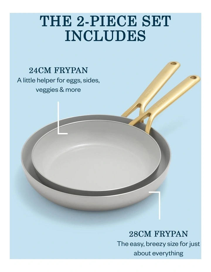 Donna Hay by GreenPan 3-Ply Stainless Steel 2-Piece Frypan Set, 24cm and 28cm image 5