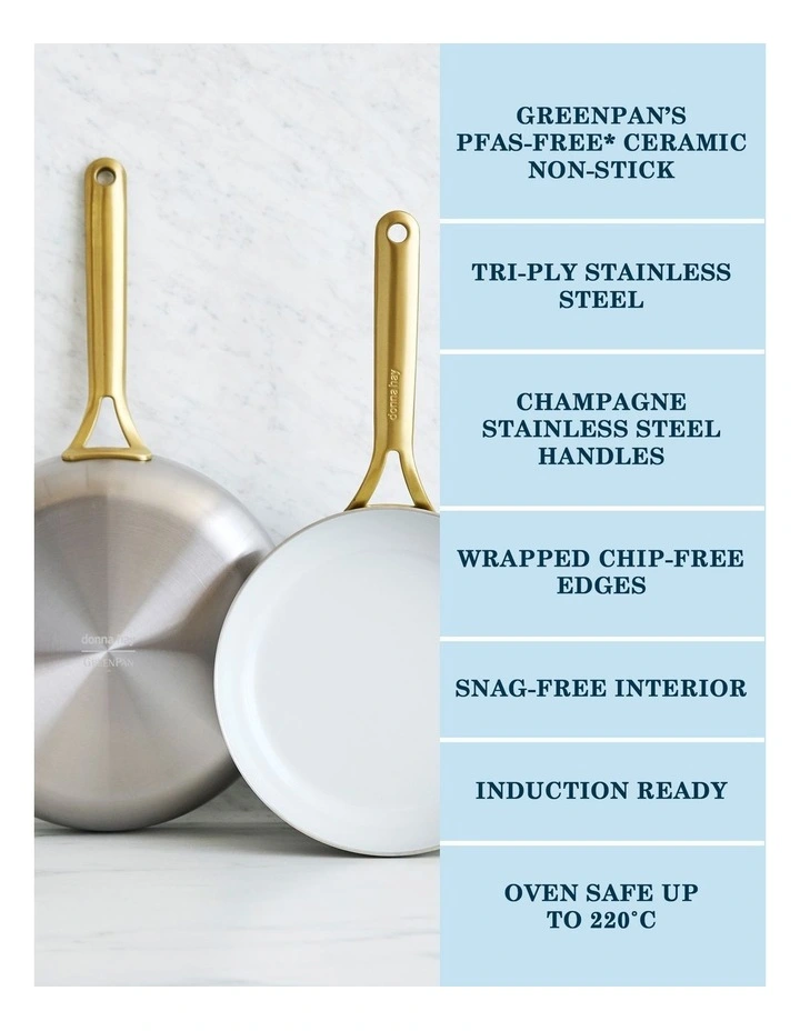Donna Hay by GreenPan 3-Ply Stainless Steel 2-Piece Frypan Set, 24cm and 28cm image 6