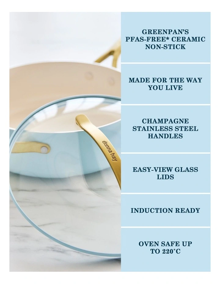 Donna Hay by GreenPan Ceramic Non-Stick Donna Pan with Matching Lid, 30cm image 4