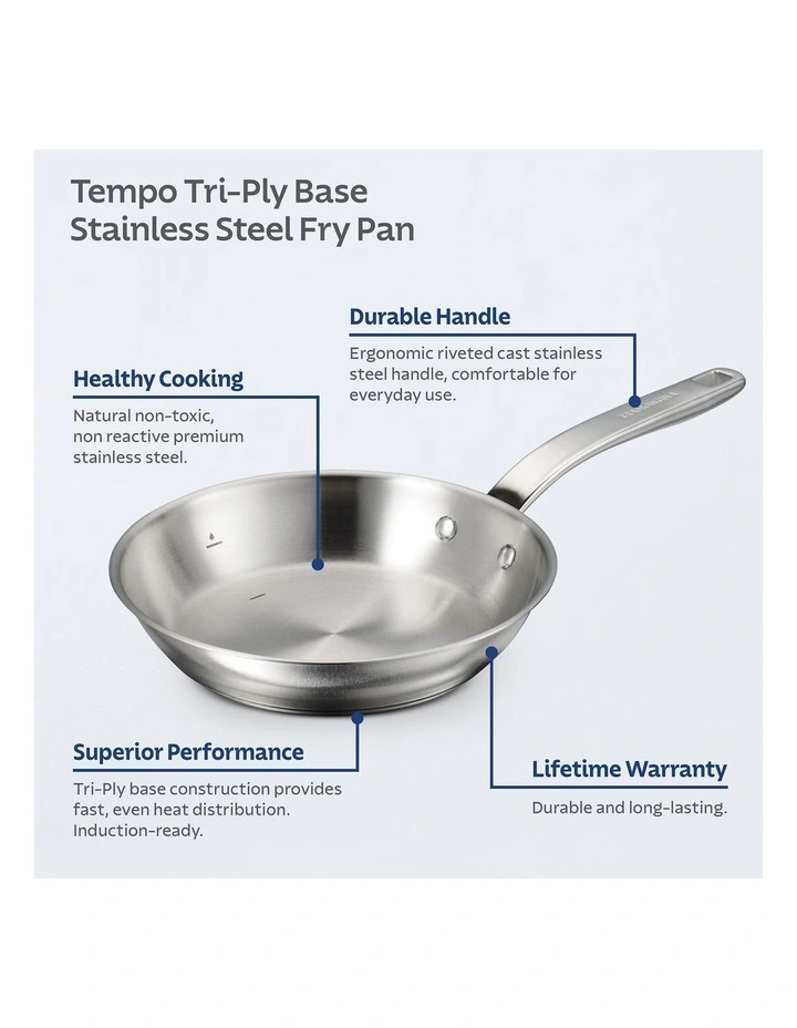 Tempo 2pc Stainless Steel Frying Pan Set image 4