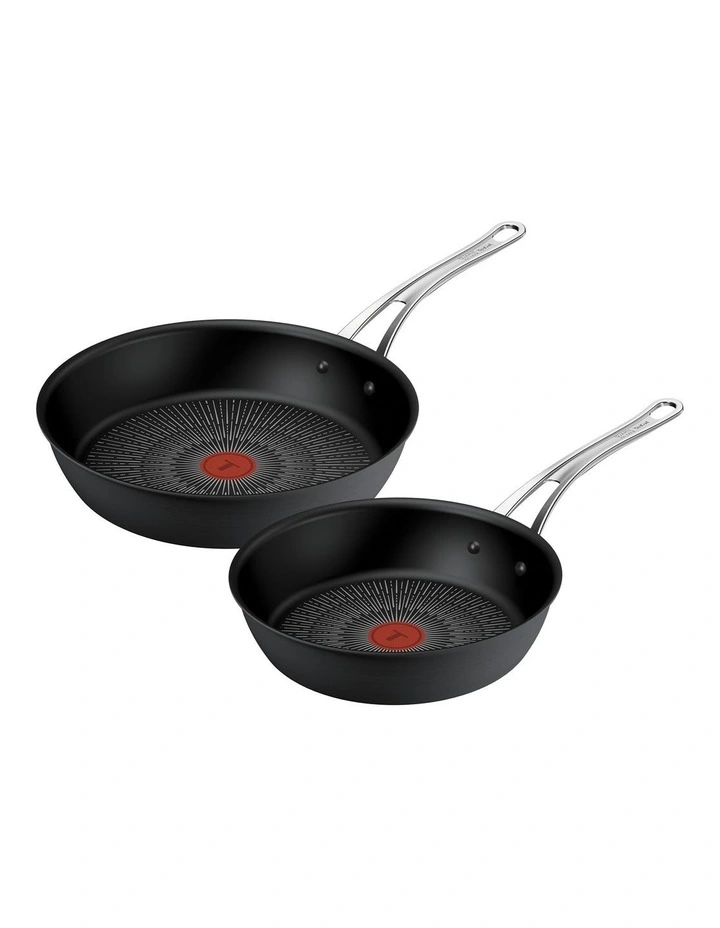 Cooks Classic Induction Non-Stick Hard Anodised Twin Pack Frypans 24/28cm image 1