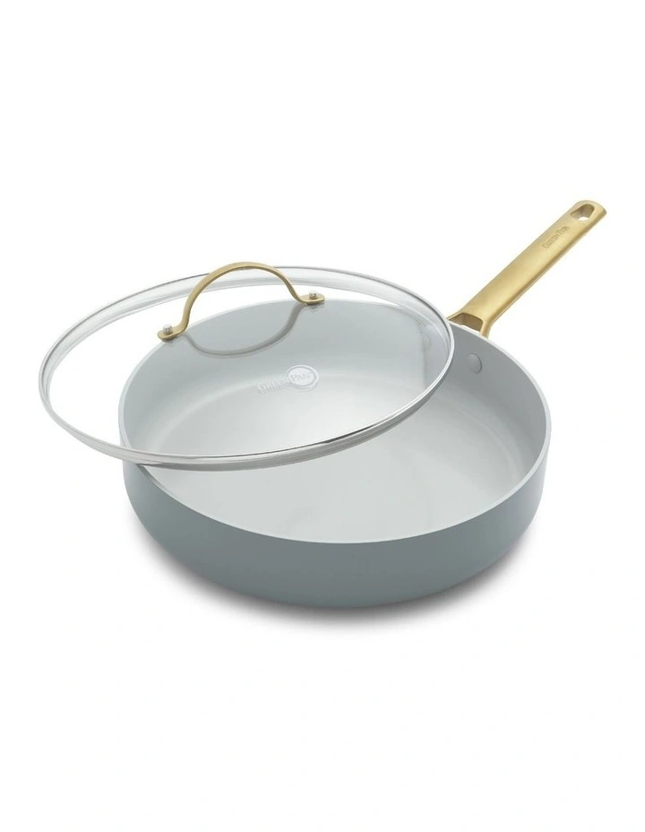 Padova Covered 28cm/3.6L Skillet Smokey Sky Blue PFAS-free ceramic non-stick image 3