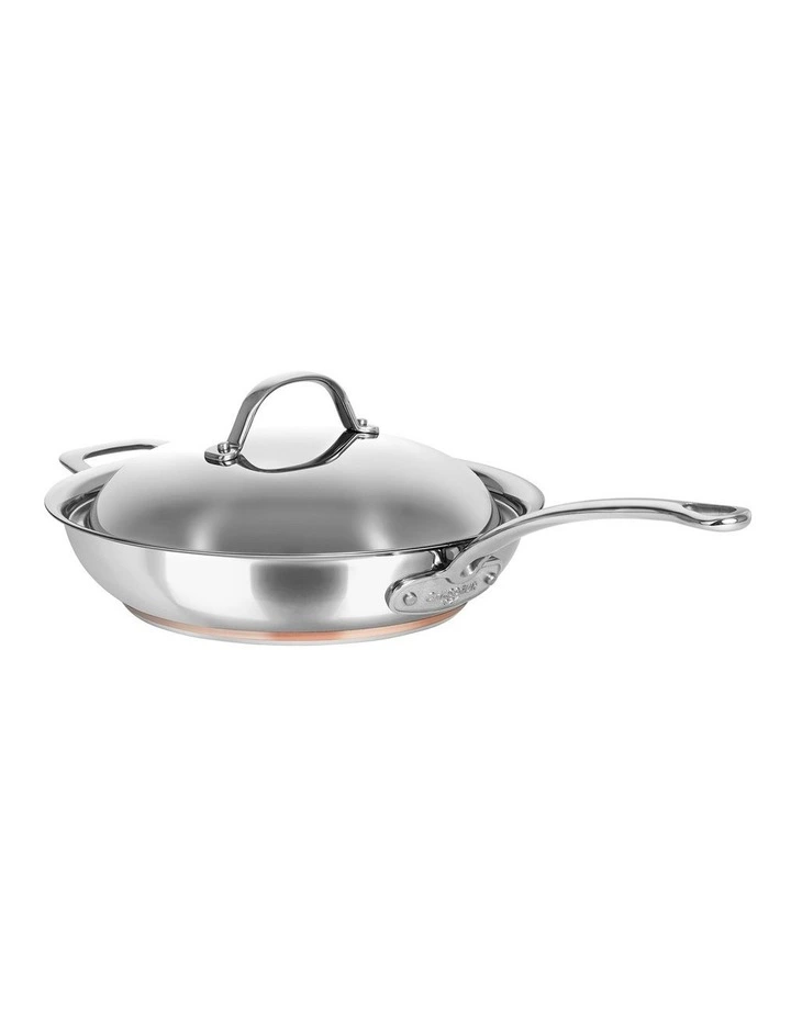 Le Cuivre Saute Pan with Lid and Helper Handle 28cm image 1