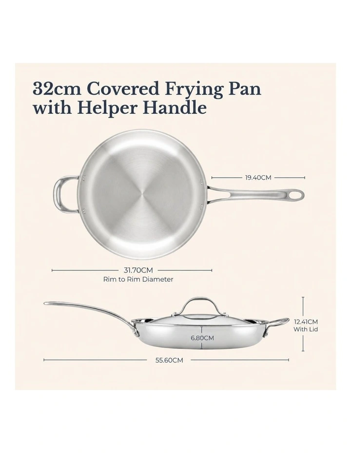 Everlast SS 32cm Covered Skillet With Helper Handle image 7
