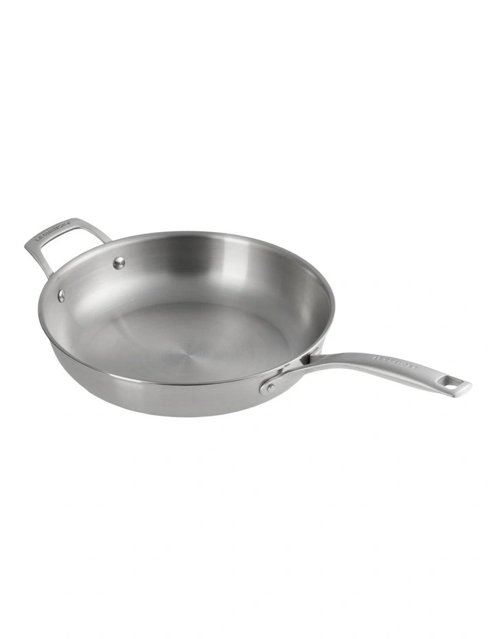 Essentials 3-Ply 28cm Frying Pan Uncoated with Helper Handle image 4