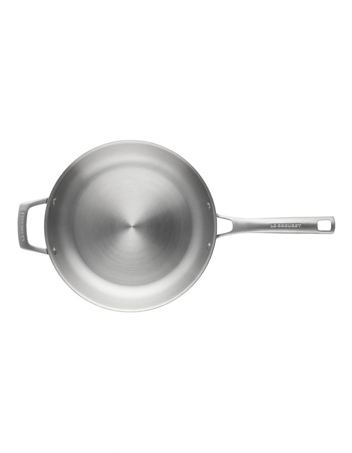 Essentials 3-Ply 28cm Frying Pan Uncoated with Helper Handle image 5