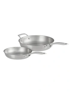 Essentials 3-Ply Frypan 2 Piece Set Uncoated 24/28cm