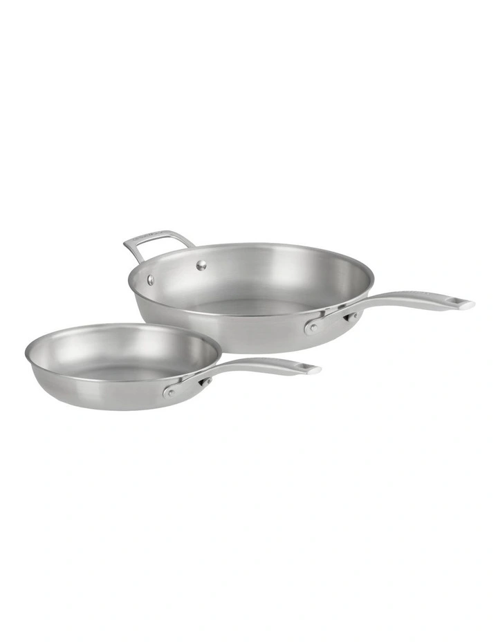 Essentials 3-Ply Frypan 2 Piece Set Uncoated 24/28cm image 1