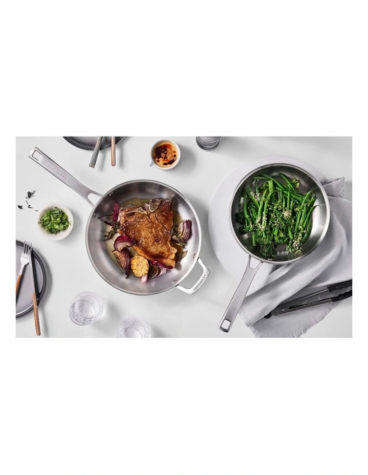 Essentials 3-Ply Frypan 2 Piece Set Uncoated 24/28cm image 4
