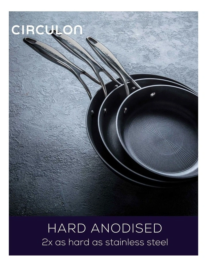 Style Nonstick Induction Skillet Triple Pack 21/25/28cm in Black image 3
