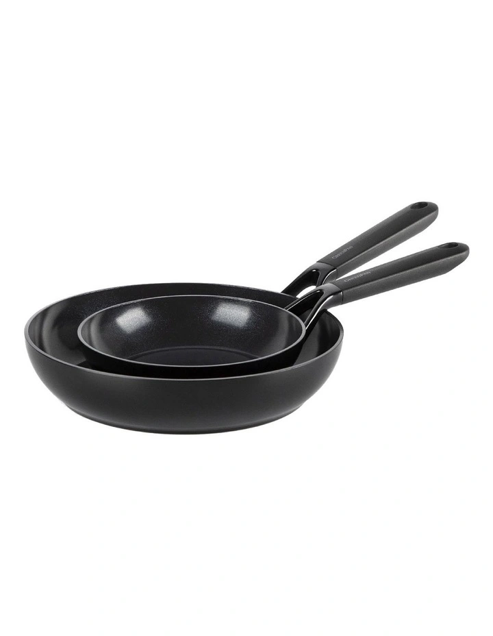 SmartShape 20/28cm 2pc Frypan Set Black PFAS-free ceramic non-stick image 1