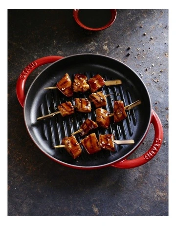 Round Grill Pan 26cm in Cherry Red