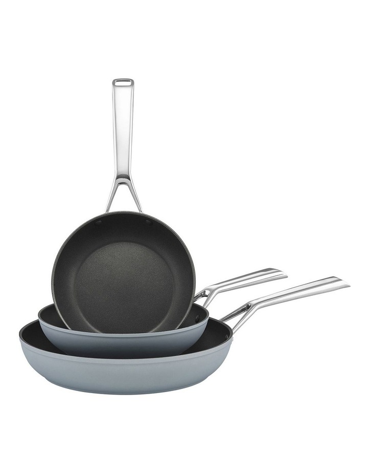 Per Bellezza Nonstick Induction Open Skillet Triple Pack in Blue