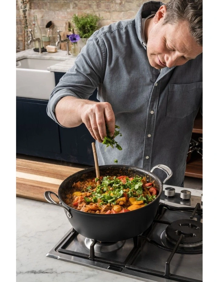 Induction Non-Stick Hard Anodised Big Batch Pan   Lid 30cm/7.2L in Grey image 3