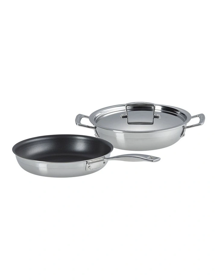 Classic 3-Ply 2 Piece Frypan Set in Stainless Steel image 1
