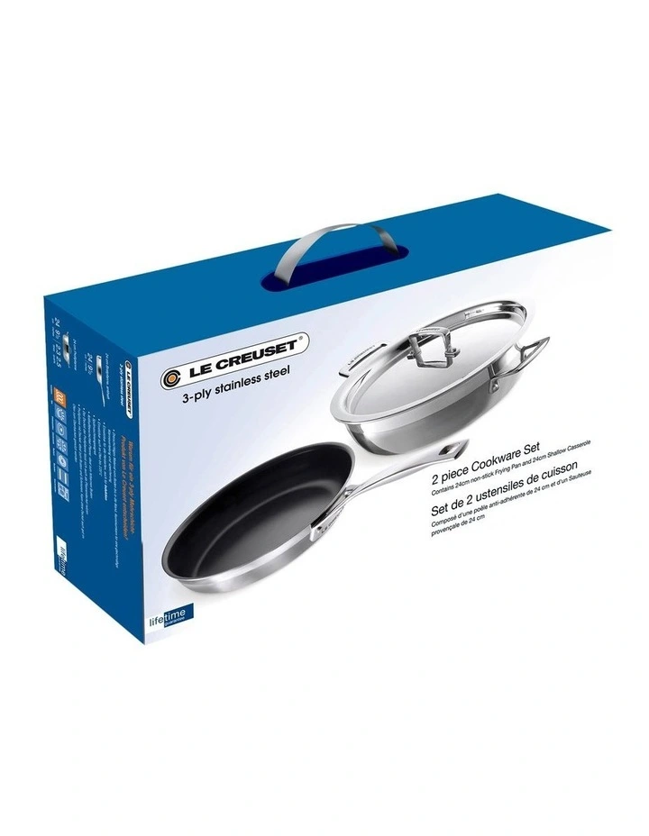 Classic 3-Ply 2 Piece Frypan Set in Stainless Steel image 2