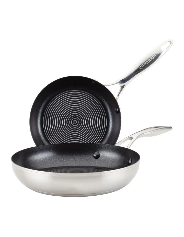 S-Series Nonstick Stainless Steel Induction Frypan Twin Pack 20cm/26cm image 1