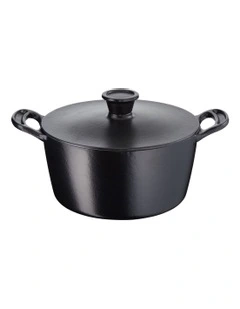 Induction Cast Iron Stewpot 24cm / 4.7L + in Black