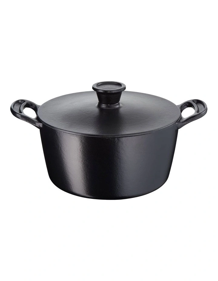 Induction Cast Iron Stewpot 24cm / 4.7L + in Black image 1