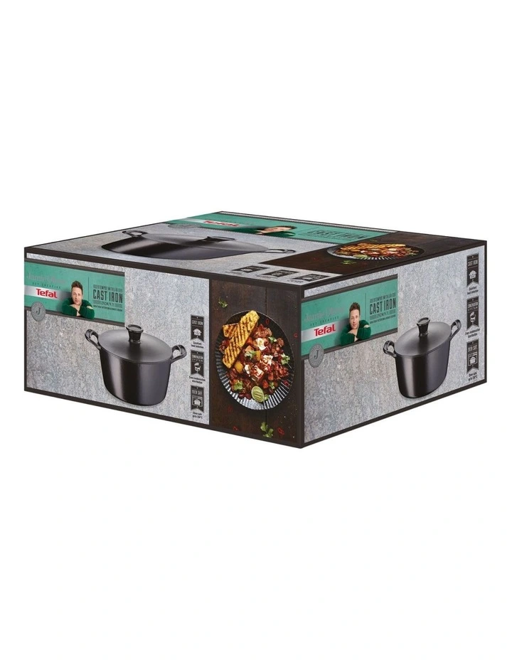 Induction Cast Iron Stewpot 24cm / 4.7L + in Black image 5