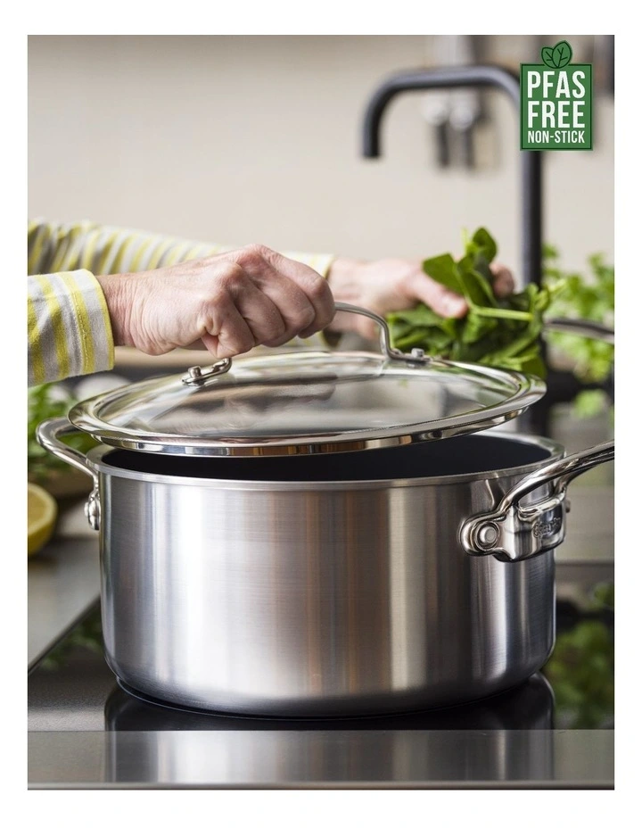 Premiere 3ply SS Covered 24cm Stockpot PFAS-free ceramic non-stick image 2