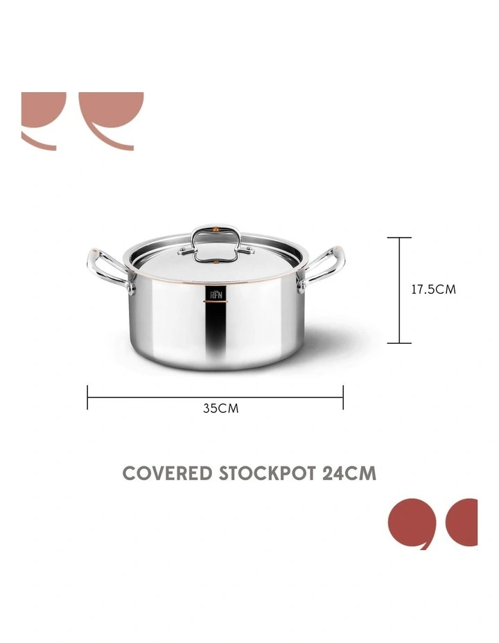 Con Cuore Stainless Steel Induction Covered Stock Pot 24cm/5.7L in Silver image 7