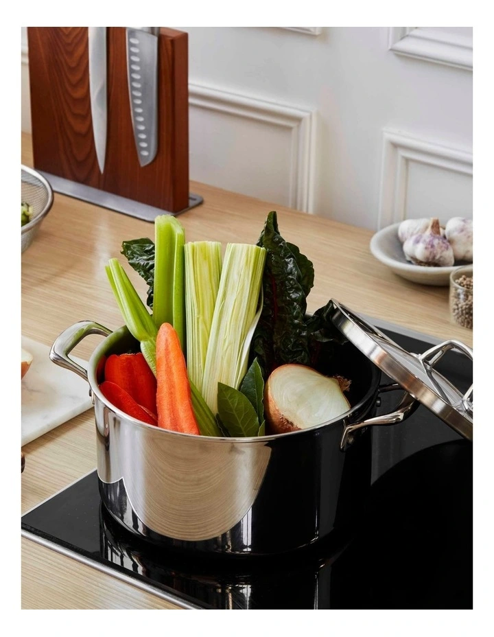 Eternita Stainless Steel Induction Covered Stockpot 24cm/5.6L in Silver image 2