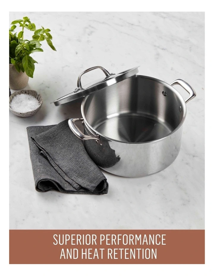 Eternita Stainless Steel Induction Covered Stockpot 24cm/5.6L in Silver image 3