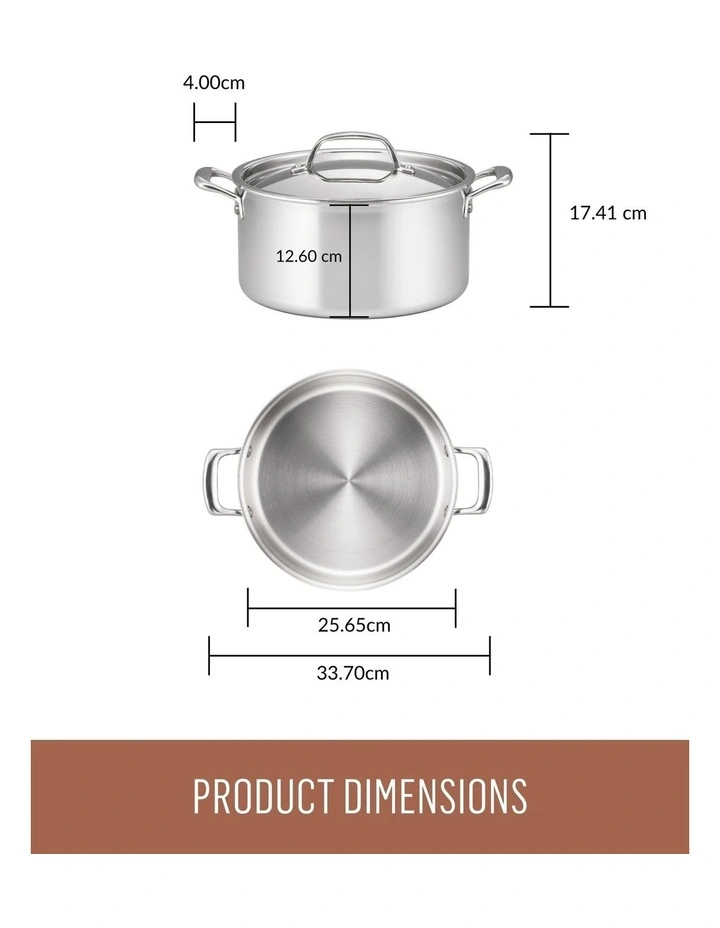 Eternita Stainless Steel Induction Covered Stockpot 24cm/5.6L in Silver image 7