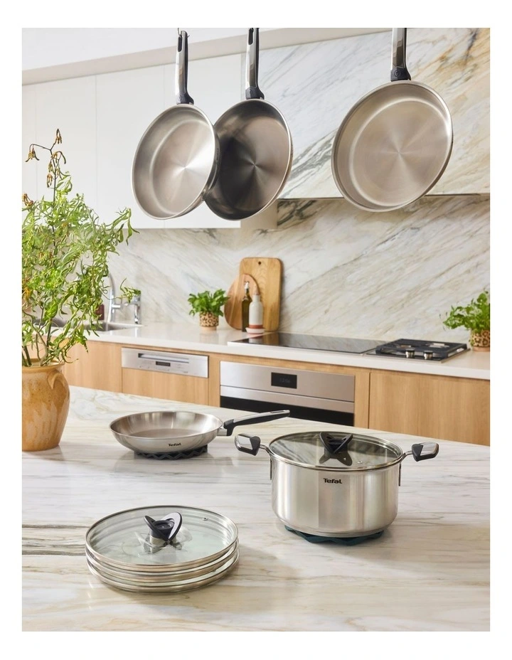 Space Emotion Induction Uncoated Pasta Pot With Lid 22cm in Silver image 2