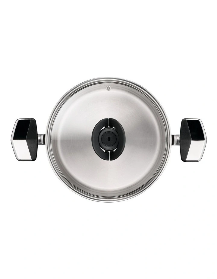 Space Emotion Induction Uncoated Pasta Pot With Lid 22cm in Silver image 3