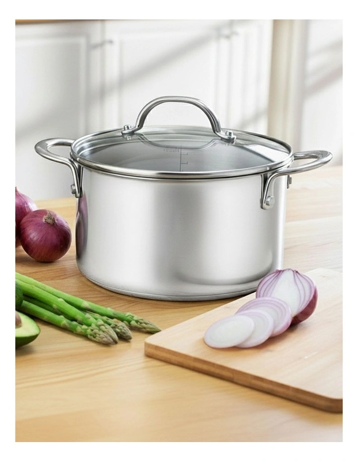 Essentials Stainless Steel Induction Covered Stockpot 24cm/5.7L in Silver image 2